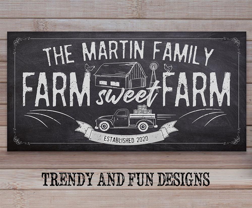 Personalized - Farm Sweet Farm - Canvas