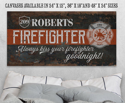 Personalized - Firefighter - Canvas