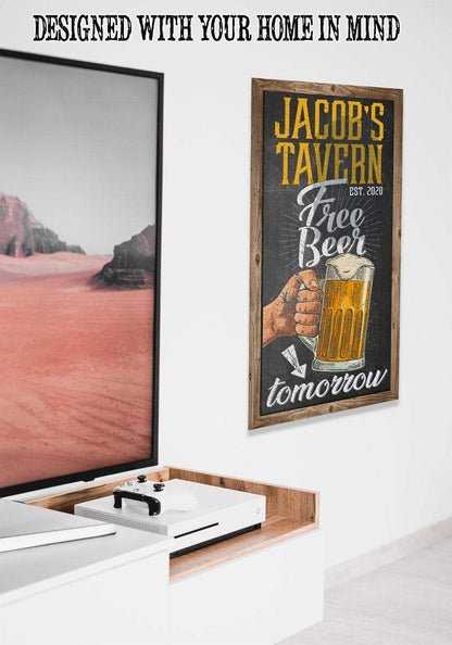 Personalized - Free Beer Tomorrow - Canvas