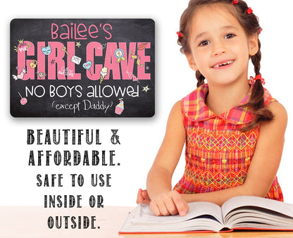 Personalized - Girl Cave - Metal Sign