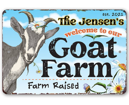 Personalized - Goat Farm - Metal Sign