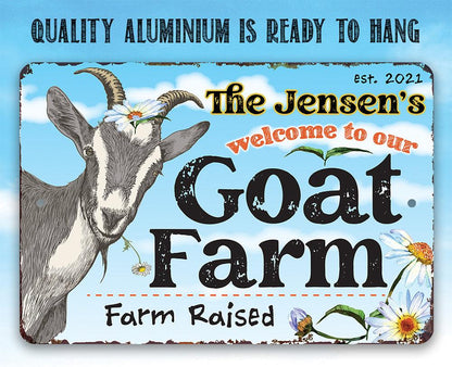 Personalized - Goat Farm - Metal Sign