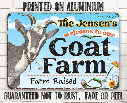 Personalized - Goat Farm - Metal Sign