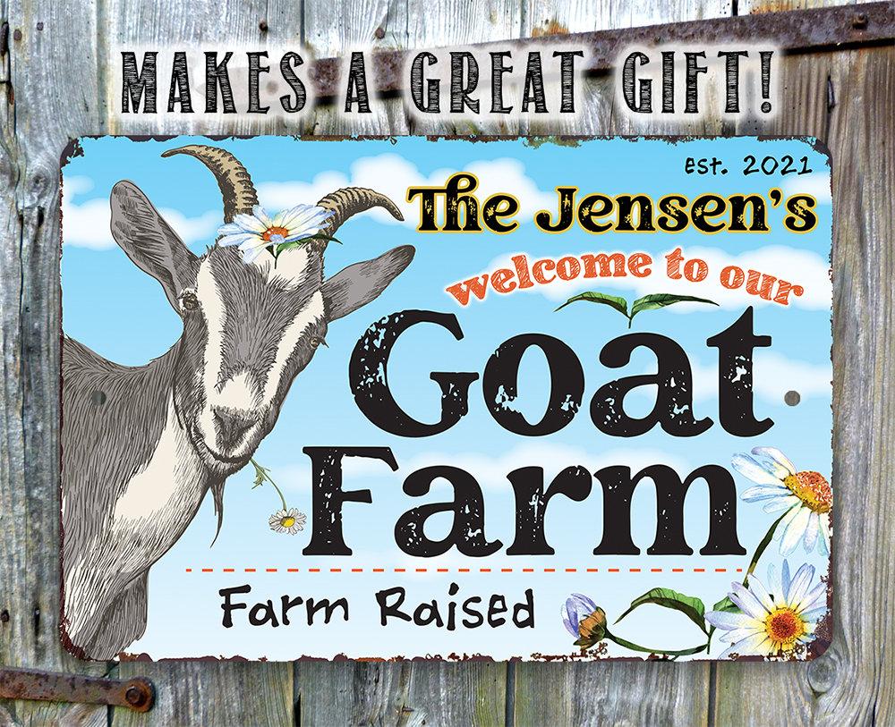 Personalized - Goat Farm - Metal Sign