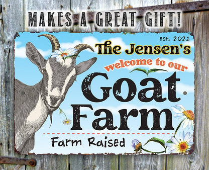 Personalized - Goat Farm - Metal Sign