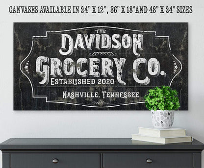 Personalized - Grocery Co - Canvas
