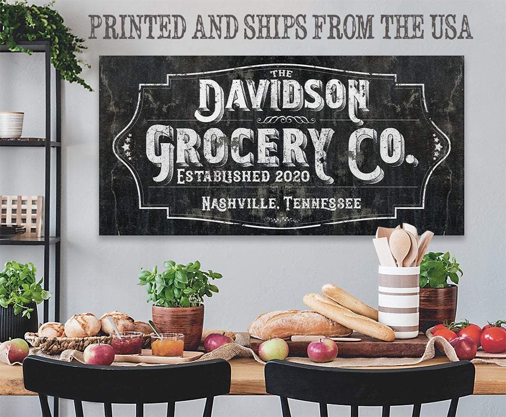 Personalized - Grocery Co - Canvas