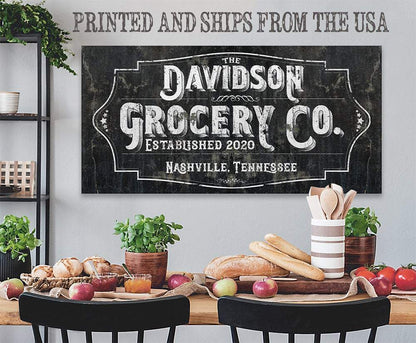 Personalized - Grocery Co - Canvas