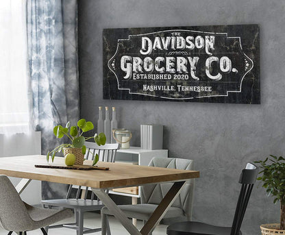 Personalized - Grocery Co - Canvas