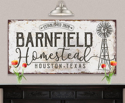 Personalized - Homestead Windmill - Canvas