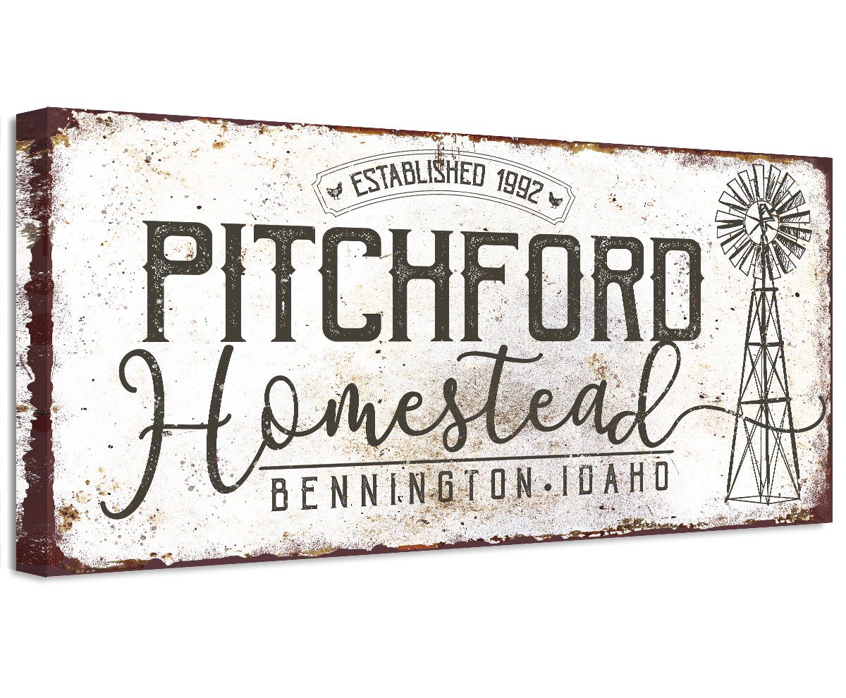 Personalized - Homestead Windmill - Canvas