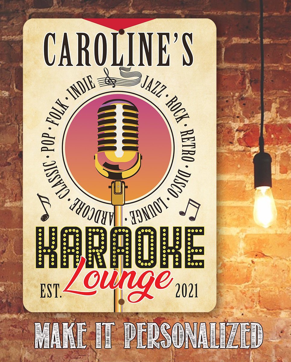 Personalized - Karaoke Lounge - Metal Sign