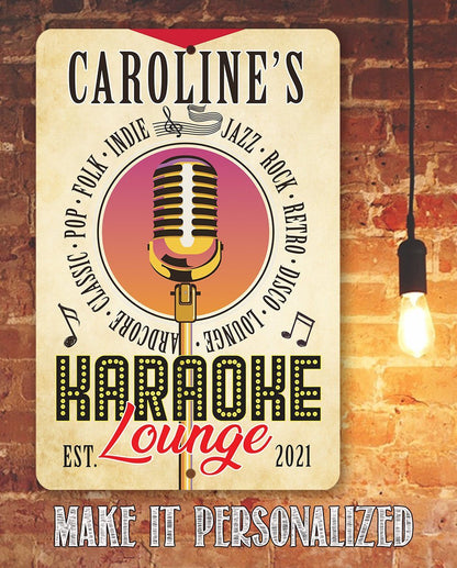 Personalized - Karaoke Lounge - Metal Sign