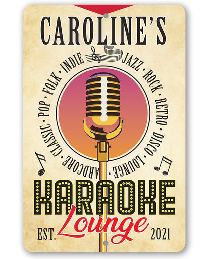 Personalized - Karaoke Lounge - Metal Sign