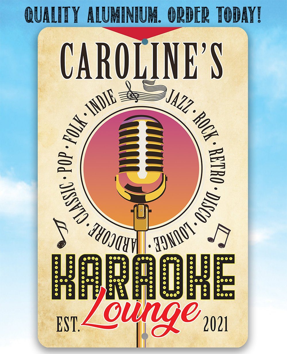 Personalized - Karaoke Lounge - Metal Sign