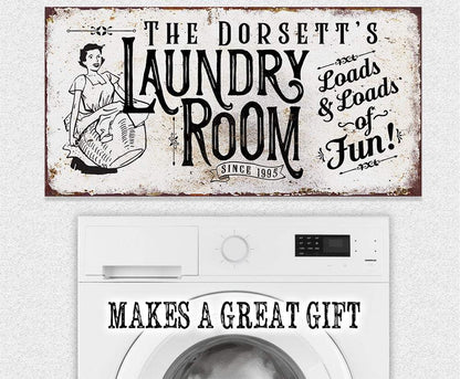 Personalized - Laundry Loads of Fun - Canvas