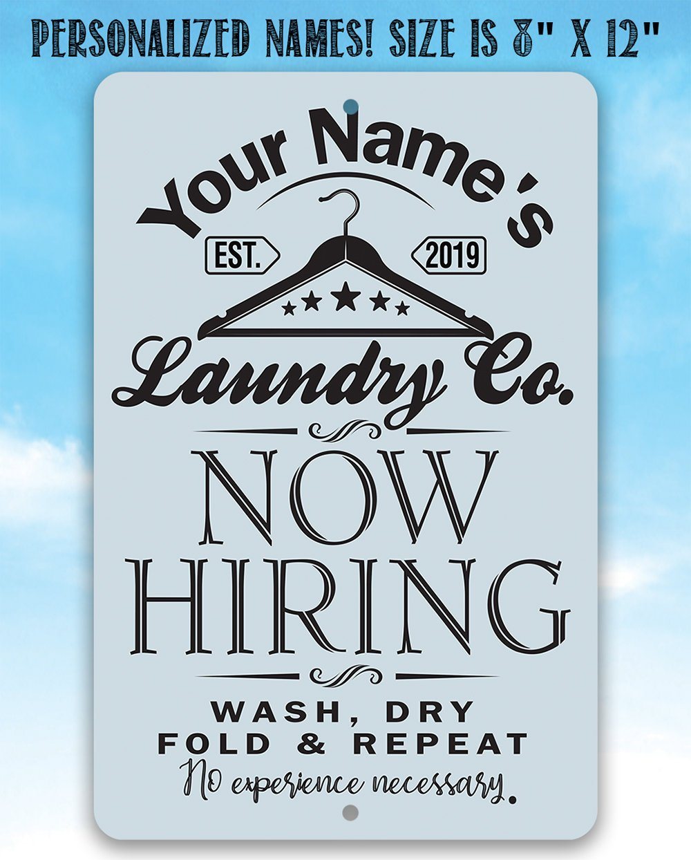 Personalized - Laundry - Metal Sign