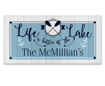 Personalized - Life is Better  At The Lake - Canvas
