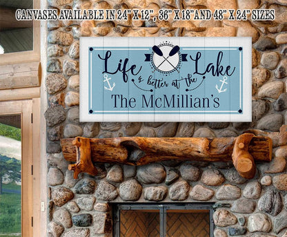 Personalized - Life is Better  At The Lake - Canvas