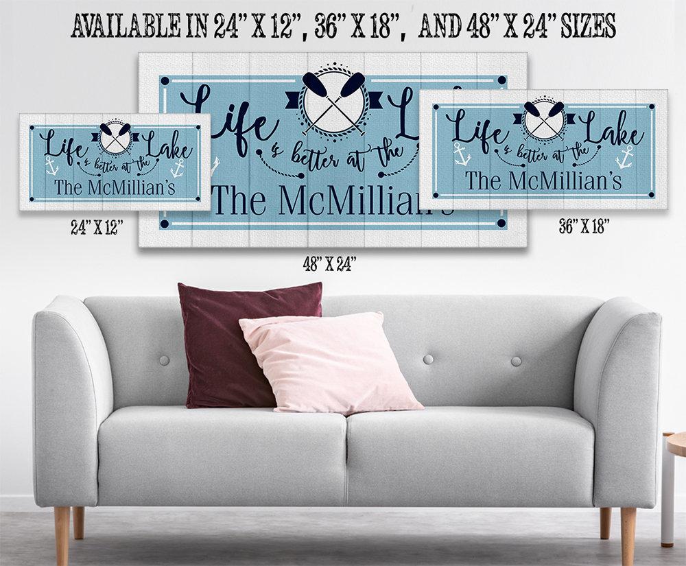 Personalized - Life is Better  At The Lake - Canvas