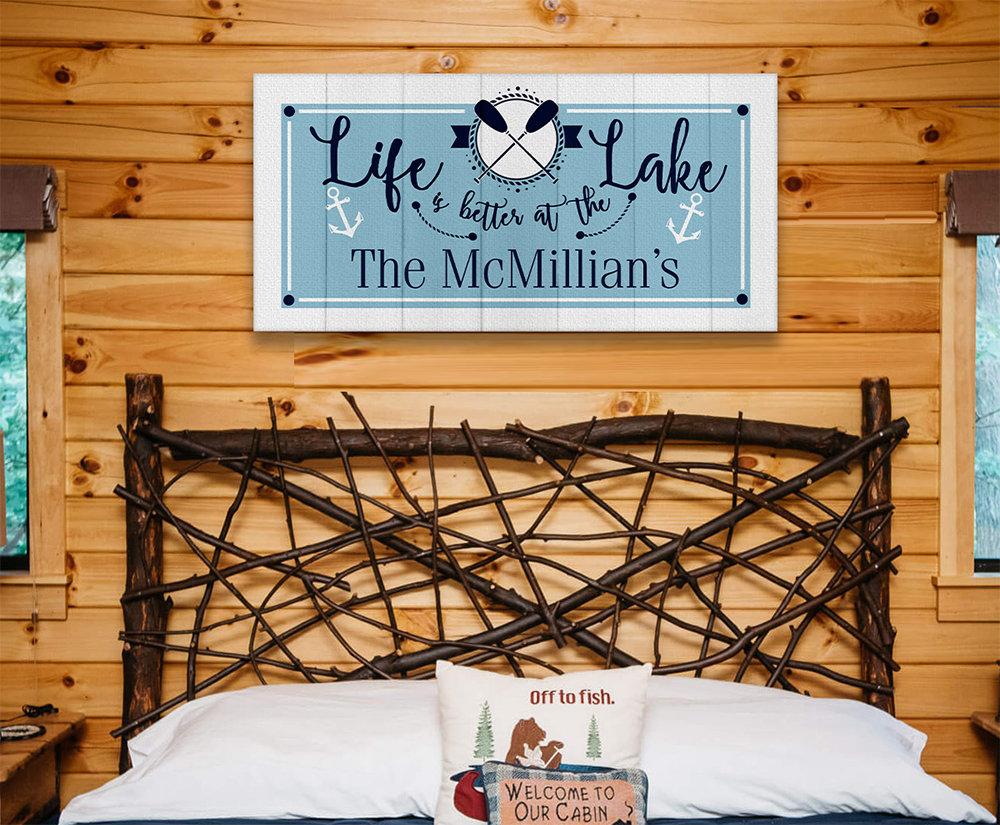Personalized - Life is Better  At The Lake - Canvas