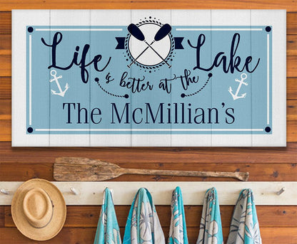 Personalized - Life is Better  At The Lake - Canvas