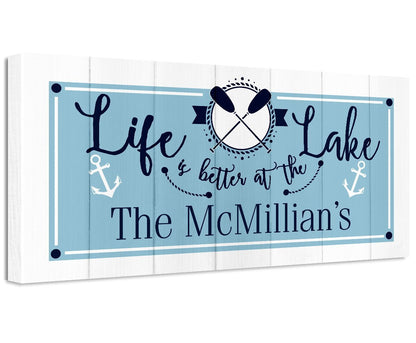 Personalized - Life is Better  At The Lake - Canvas