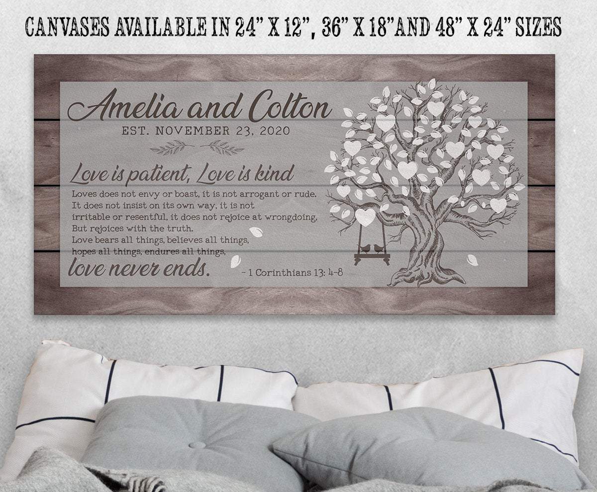 Personalized - Love Is Patient Tree - Canvas