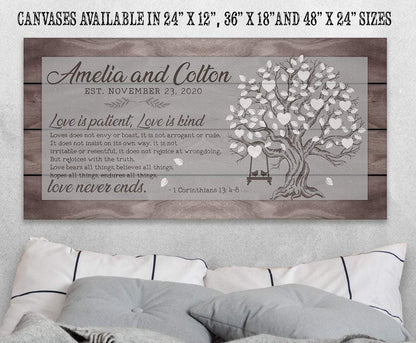Personalized - Love Is Patient Tree - Canvas