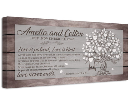 Personalized - Love Is Patient Tree - Canvas
