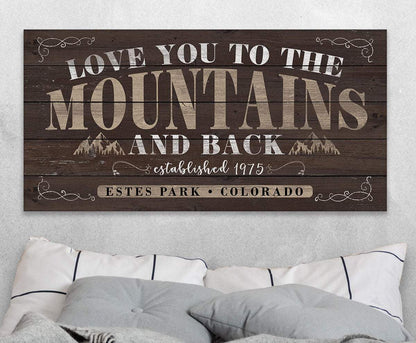 Personalized - Love You To The Mountains - Canvas