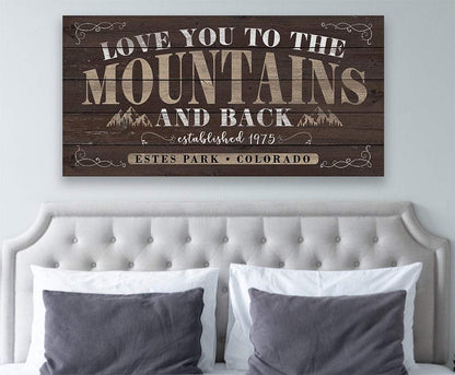 Personalized - Love You To The Mountains - Canvas