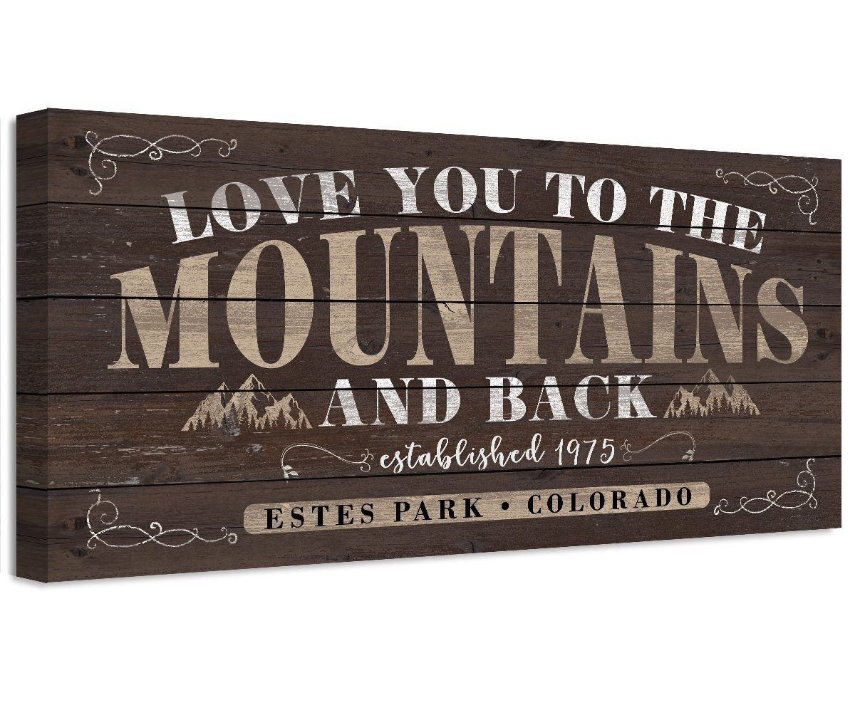 Personalized - Love You To The Mountains - Canvas