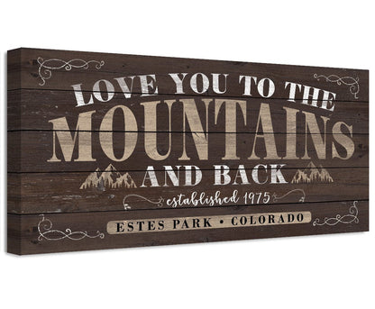 Personalized - Love You To The Mountains - Canvas