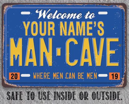 Personalized - Man Cave License Plate - Metal Sign