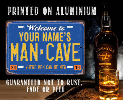 Personalized - Man Cave License Plate - Metal Sign