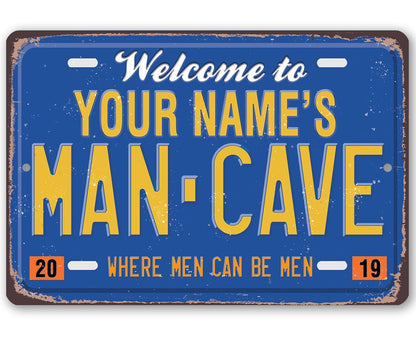 Personalized - Man Cave License Plate - Metal Sign