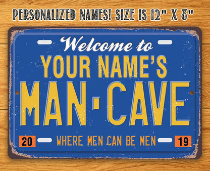 Personalized - Man Cave License Plate - Metal Sign