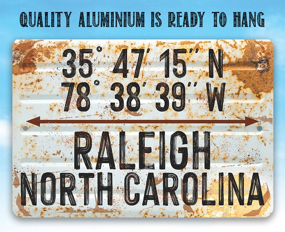 Personalized - Map Coordinates Any City Any State - Metal Sign