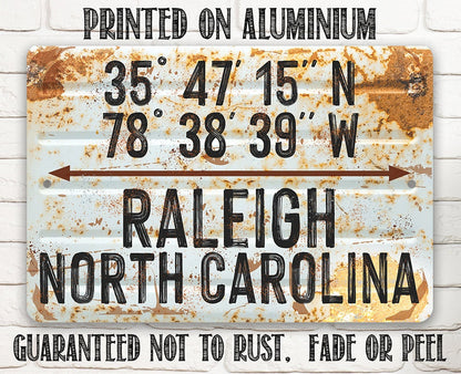 Personalized - Map Coordinates Any City Any State - Metal Sign