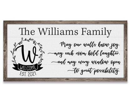 Personalized - May Our Walls Know Joy - Canvas