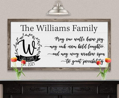 Personalized - May Our Walls Know Joy - Canvas