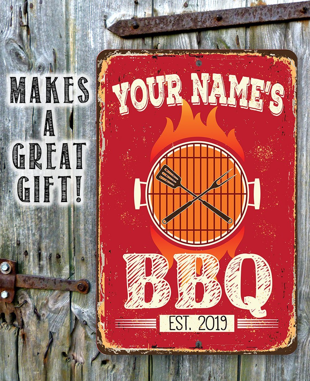 Personalized - BBQ -  Metal Sign