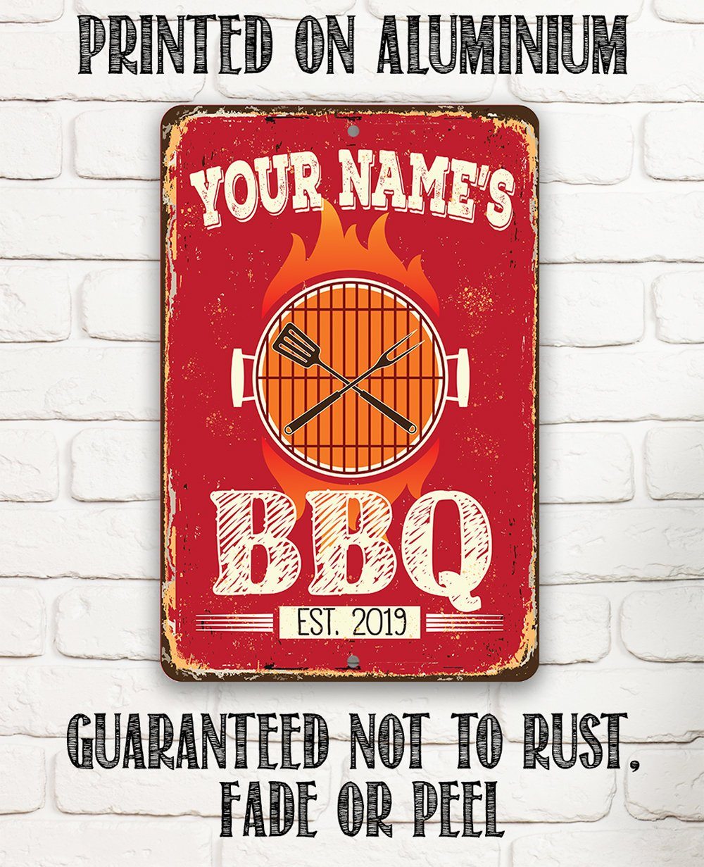 Personalized - BBQ -  Metal Sign