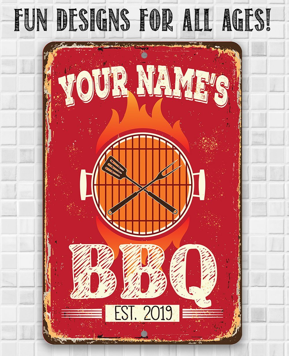 Personalized - BBQ -  Metal Sign