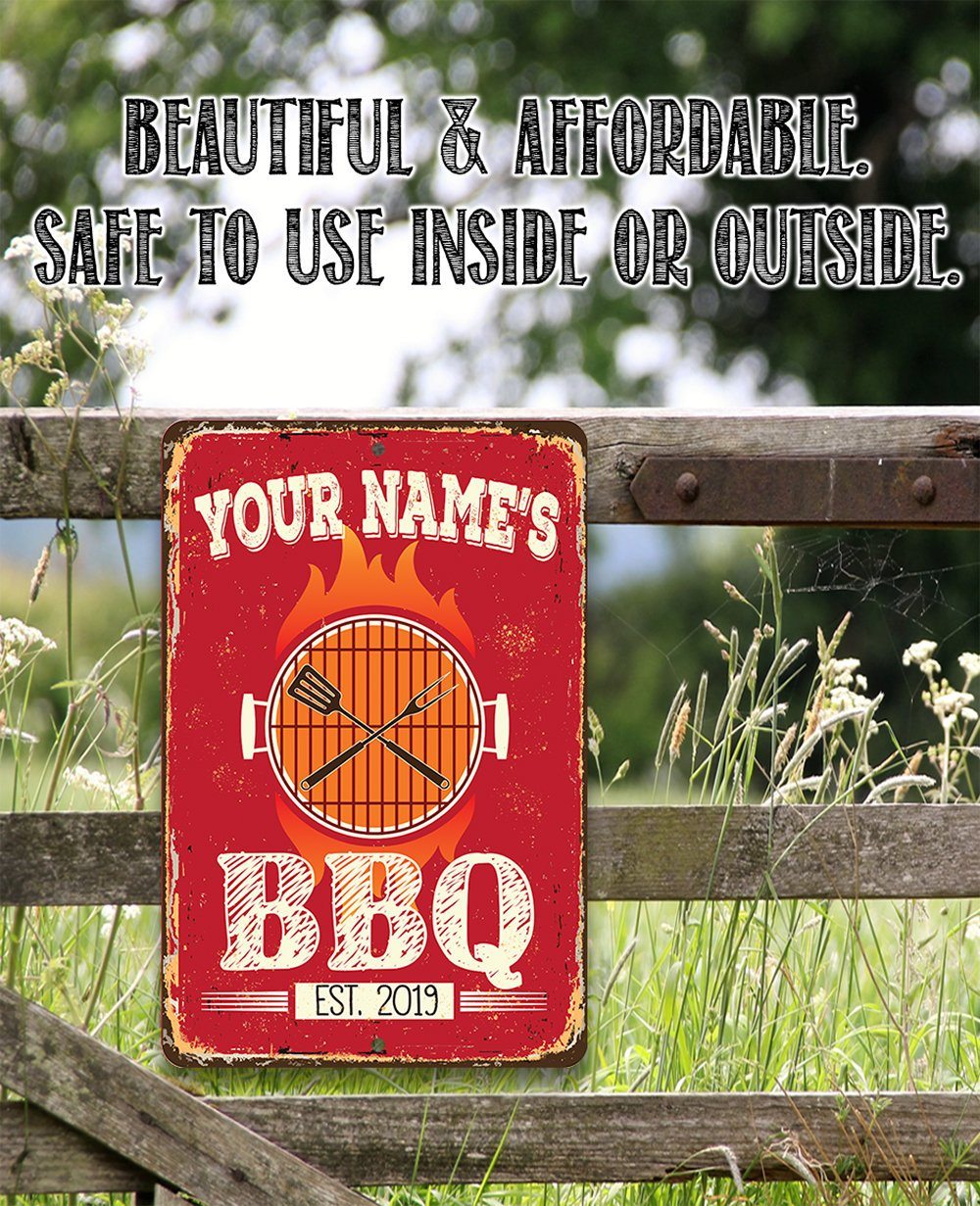Personalized - BBQ -  Metal Sign