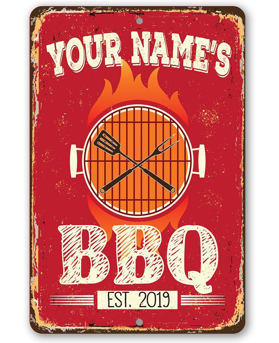 Personalized - BBQ -  Metal Sign