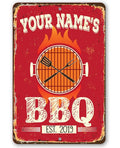 Personalized - BBQ -  Metal Sign