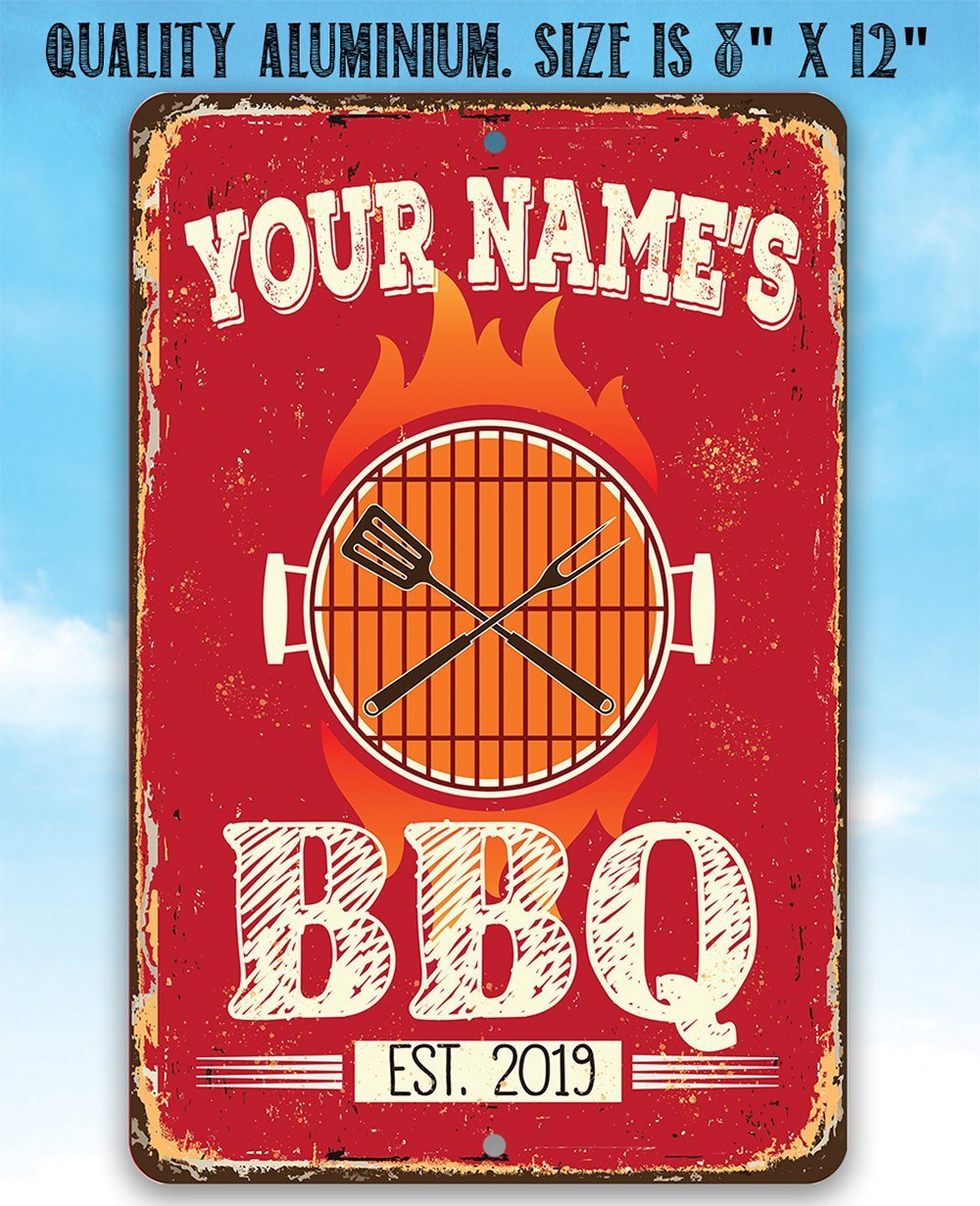 Personalized - BBQ -  Metal Sign