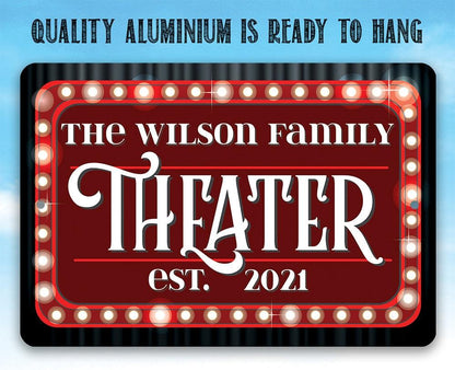 Personalized - Theater Family Name - Metal Sign